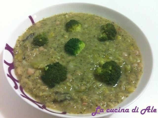 Broccoli e fagioli in zuppa